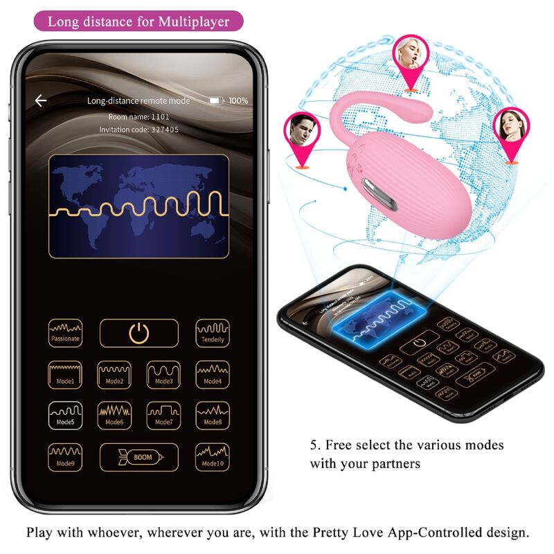 PRETTY LOVE - DOREEN PINK RECHARGEABLE VIBRATING EGG PRETTY LOVE SMART