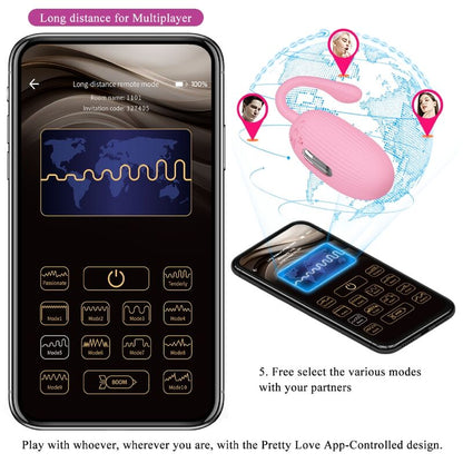 PRETTY LOVE - DOREEN PINK RECHARGEABLE VIBRATING EGG PRETTY LOVE SMART