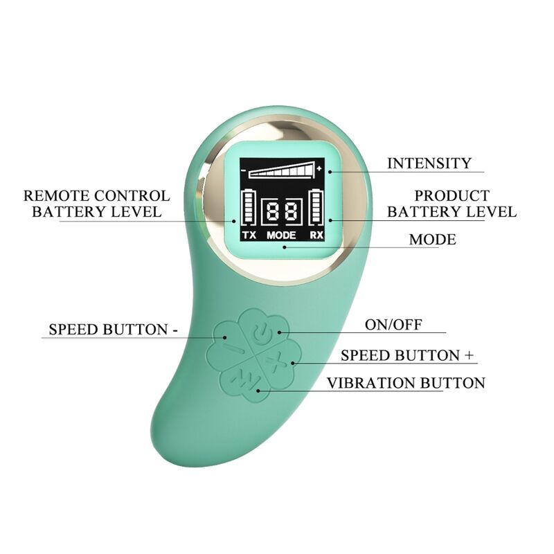 PRETTY LOVE - VIVIAN GREEN REMOTE CONTROL VIBRATING EGG PRETTY LOVE LED