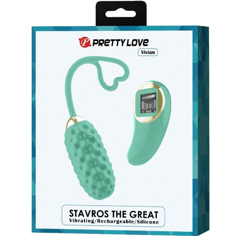 PRETTY LOVE - VIVIAN GREEN REMOTE CONTROL VIBRATING EGG PRETTY LOVE LED