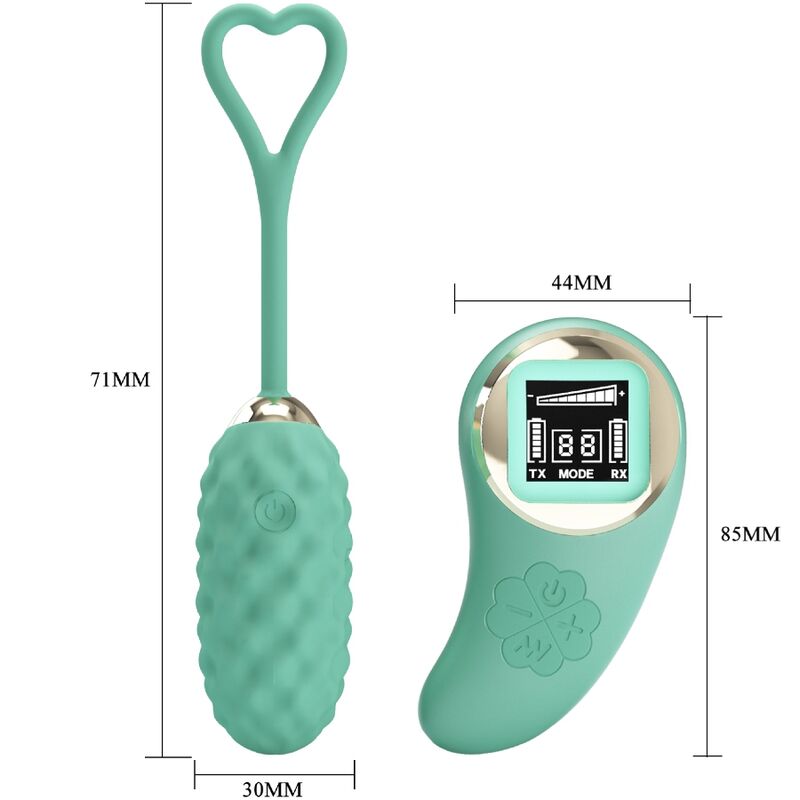 PRETTY LOVE - VIVIAN GREEN REMOTE CONTROL VIBRATING EGG PRETTY LOVE LED