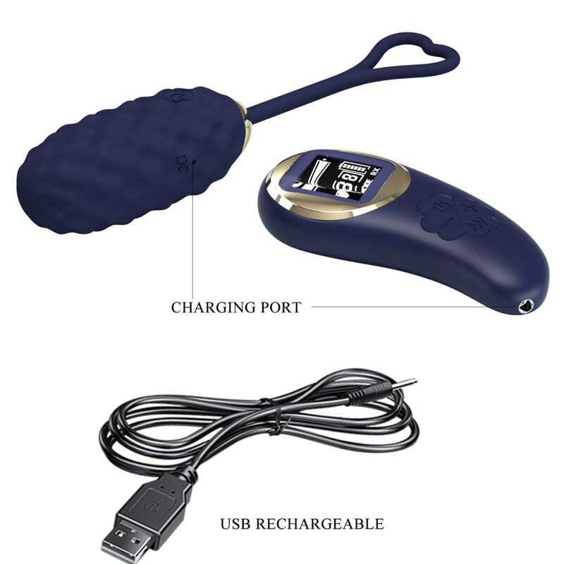 PRETTY LOVE - VIVIAN BLUE REMOTE CONTROL VIBRATING EGG PRETTY LOVE LED