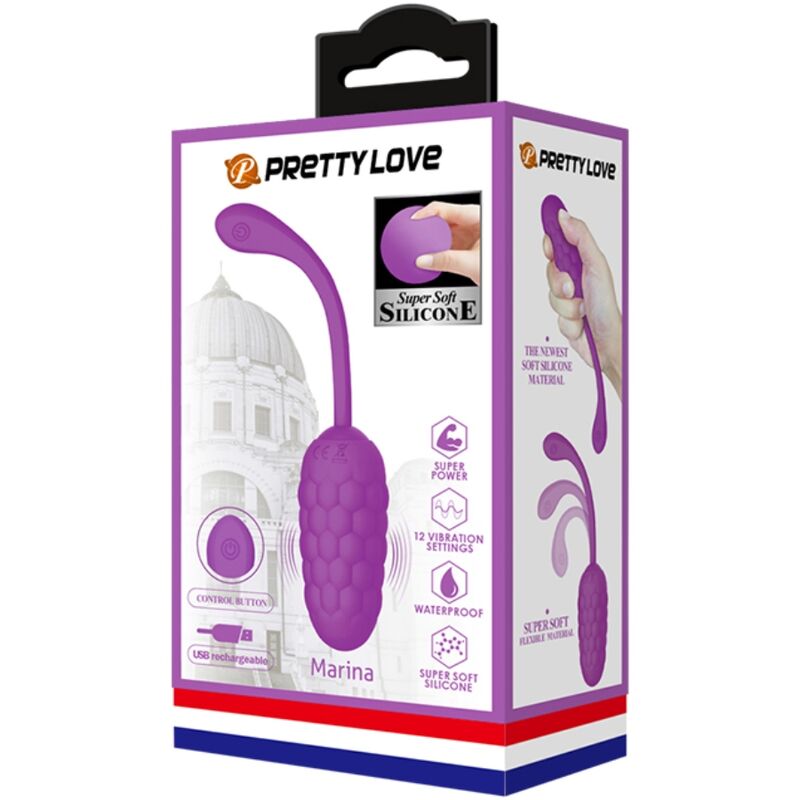 PRETTY LOVE - VIBRATING EGG WITH PURPLE RECHARGEABLE MARINE TEXTURE - ToysByMonk