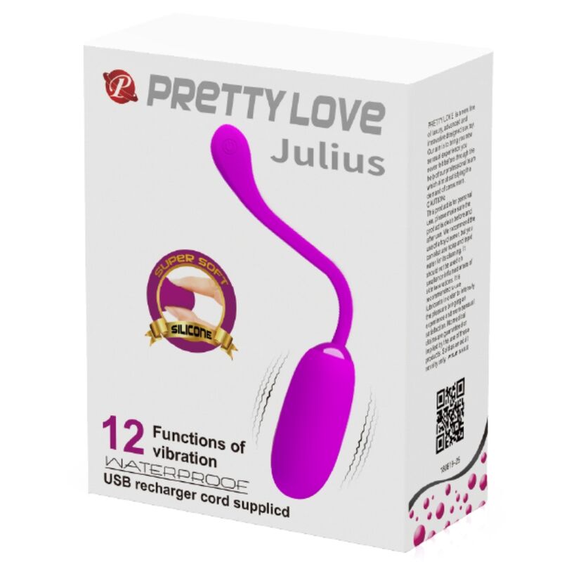 PRETTY LOVE - JULIUS WATERPROOF-RECHARGEABLE VIBRATING EGG PURPLE - ToysByMonk