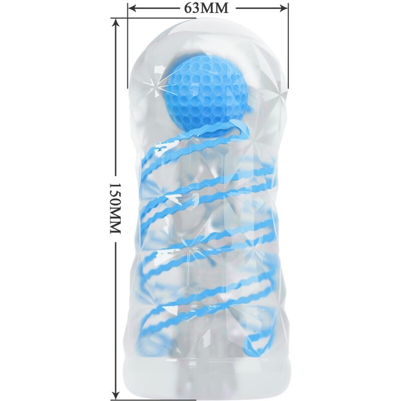 PRETTY LOVE - SMALL MASTURBATOR WITH BLUE SPIRALS - ToysByMonk