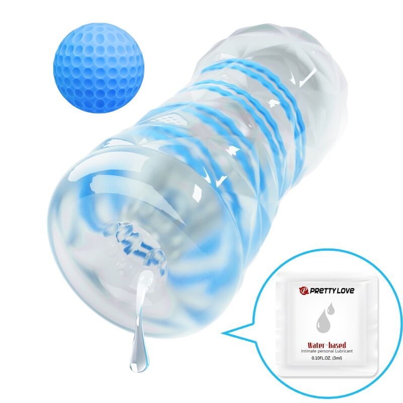 PRETTY LOVE - SMALL MASTURBATOR WITH BLUE SPIRALS - ToysByMonk