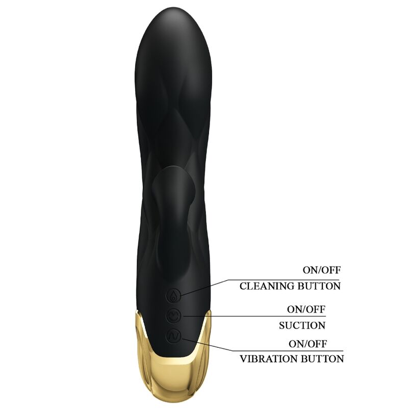 PRETTY LOVE - BLACK RECHARGEABLE GOLD PLATED LUXURY VIBRATOR PRETTY LOVE C-TYPE