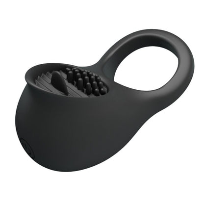 PRETTY LOVE - VIBRATING PENIS RING WITH BLACK TONGUE - ToysByMonk