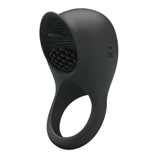 PRETTY LOVE - VIBRATING PENIS RING WITH BLACK TONGUE - ToysByMonk