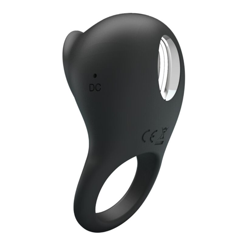 PRETTY LOVE - VIBRATING PENIS RING WITH BLACK TONGUE - ToysByMonk