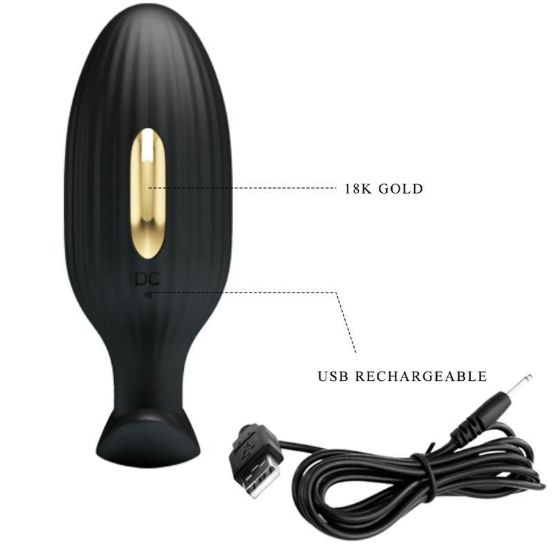 PRETTY LOVE - JEFFERSON APP CONTROLLED ANAL PLUG BLACK - ToysByMonk