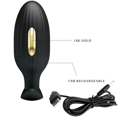 PRETTY LOVE - JEFFERSON APP CONTROLLED ANAL PLUG BLACK - ToysByMonk
