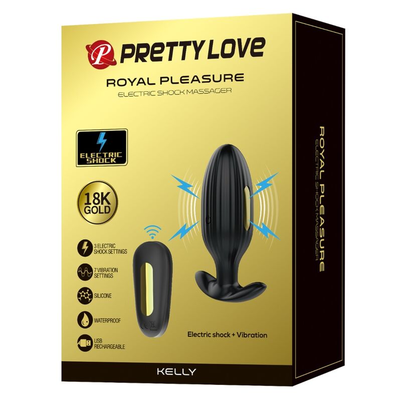 PRETTY LOVE - KELLY PLUG ANAL RECHARGEABLE VIBRATOR BLACK - ToysByMonk
