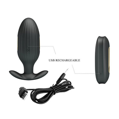 PRETTY LOVE - KELLY PLUG ANAL RECHARGEABLE VIBRATOR BLACK - ToysByMonk