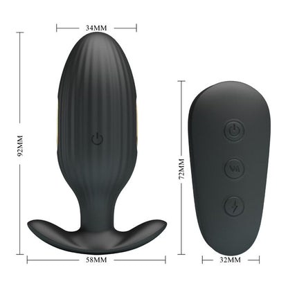 PRETTY LOVE - KELLY PLUG ANAL RECHARGEABLE VIBRATOR BLACK - ToysByMonk