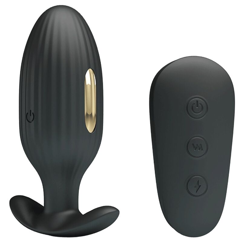 PRETTY LOVE - KELLY PLUG ANAL RECHARGEABLE VIBRATOR BLACK - ToysByMonk