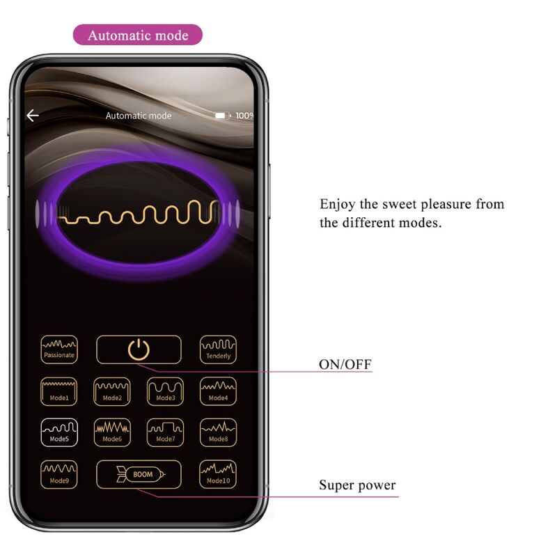 PRETTY LOVE - NYMPH VIBRATING EGG APP CONTROLLED PURPLE - ToysByMonk