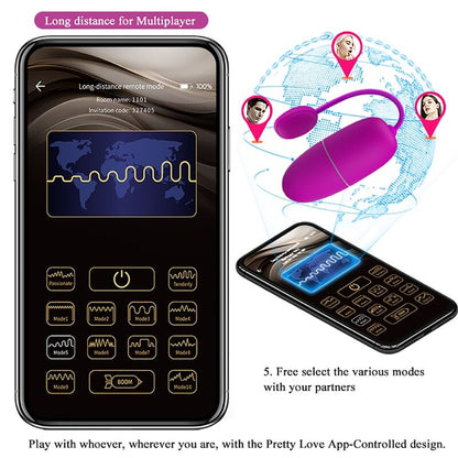 PRETTY LOVE - NYMPH VIBRATING EGG APP CONTROLLED PURPLE - ToysByMonk