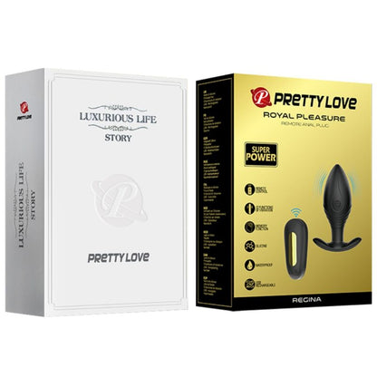 PRETTY LOVE - REGINA ANAL PLUG RECHARGEABLE VIBRATOR BLACK PRETTY LOVE BOTTOM