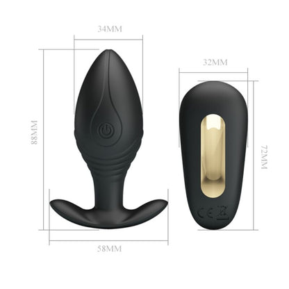 PRETTY LOVE - REGINA ANAL PLUG RECHARGEABLE VIBRATOR BLACK - ToysByMonk