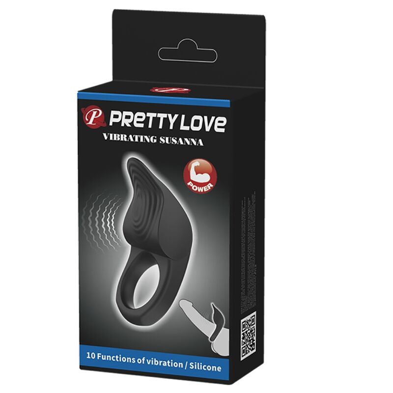 PRETTY LOVE - SUSANNA VIBRATING PENIS RING BLACK PRETTY LOVE MALE