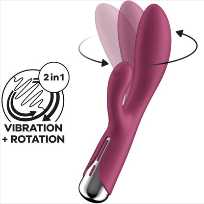 SATISFYER - SPINNING RABBIT 1 CLITORIS AND RED G-SPOT STIMULATION - ToysByMonk