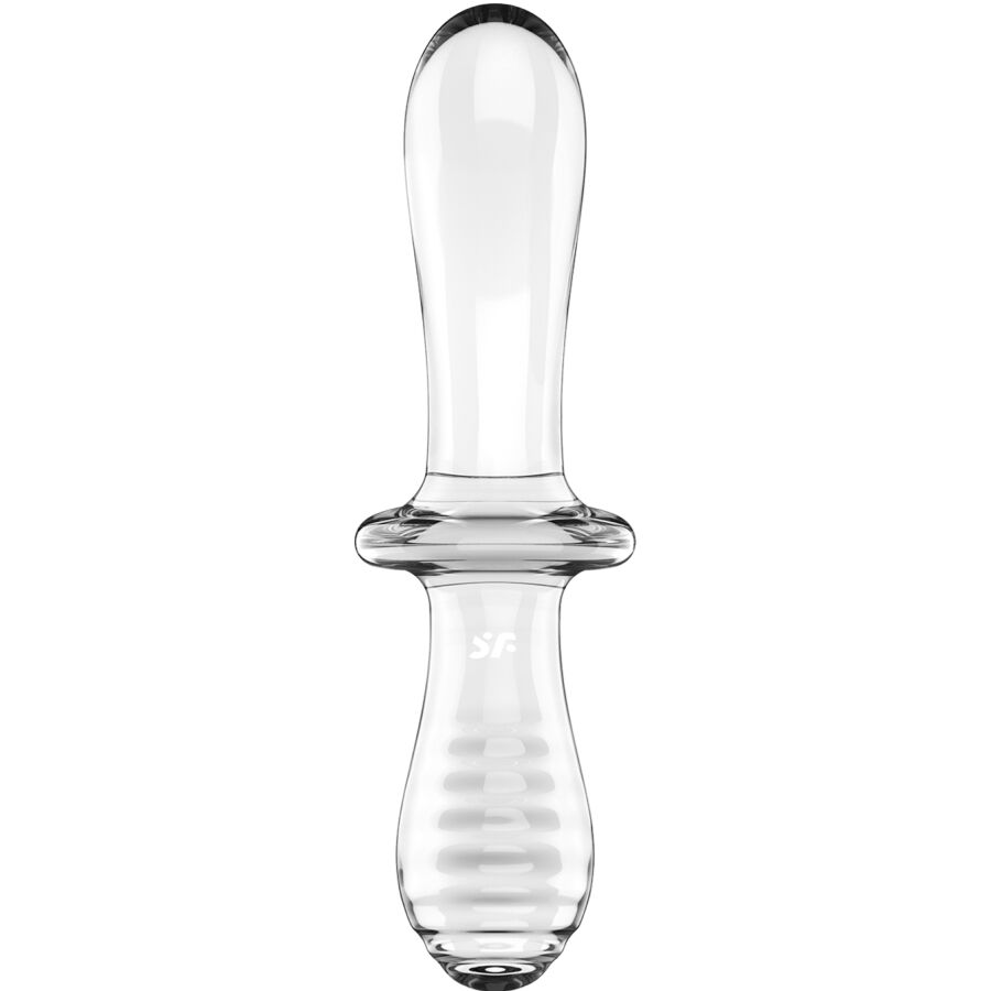 SATISFYER - DOUBLE CRYSTAL DILDO TRANSPARENT - ToysByMonk