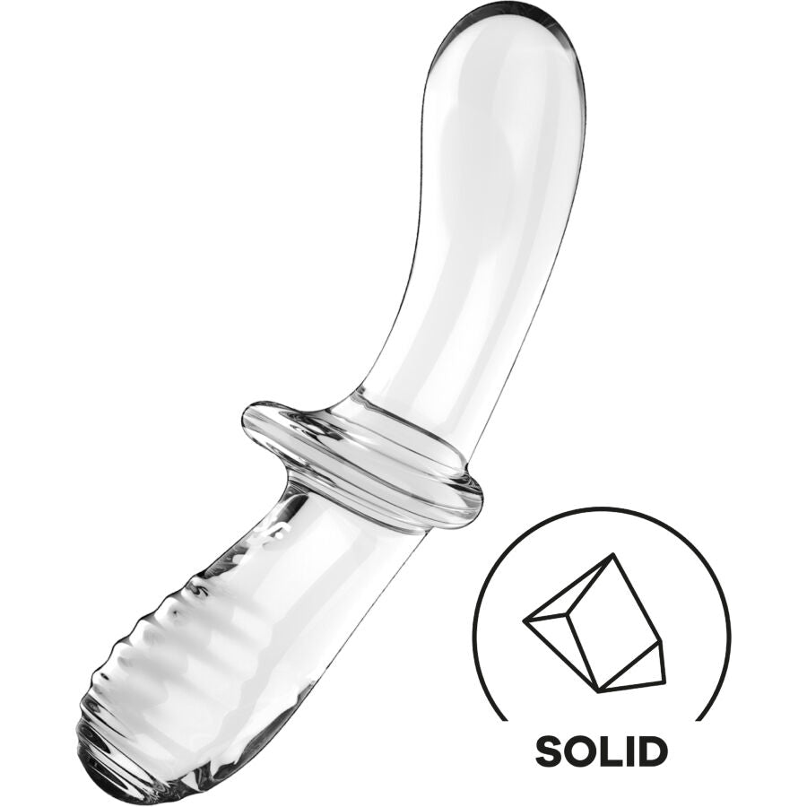 SATISFYER - DOUBLE CRYSTAL DILDO TRANSPARENT - ToysByMonk