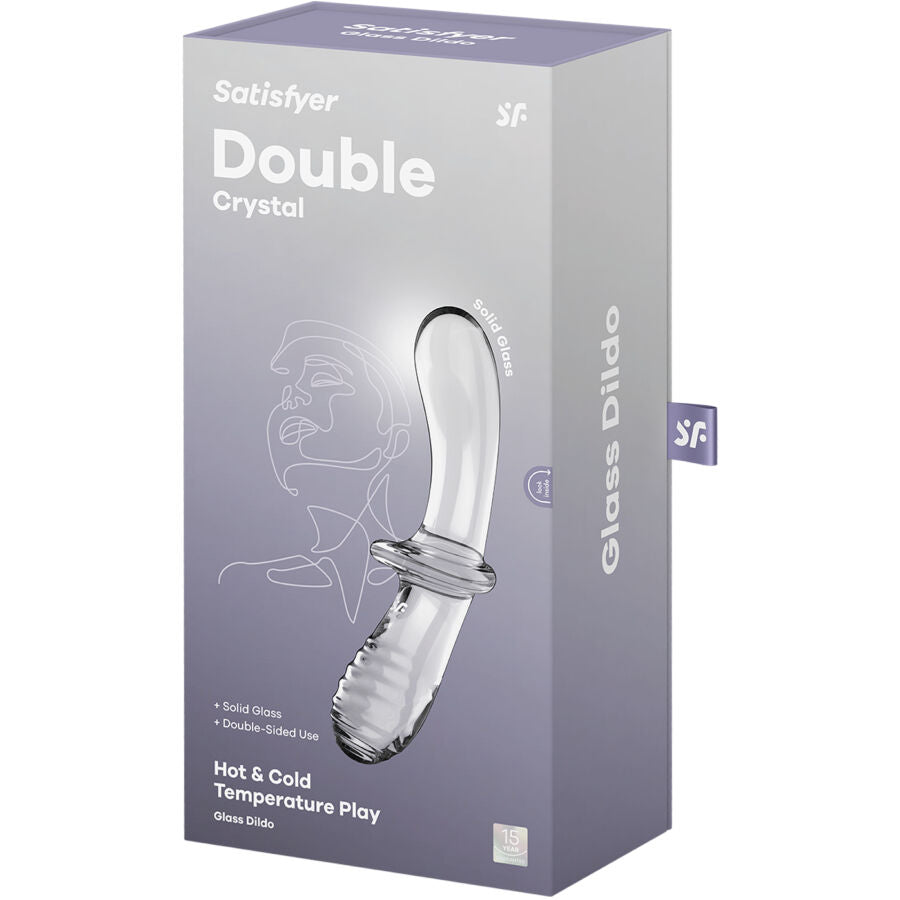 SATISFYER - DOUBLE CRYSTAL DILDO TRANSPARENT - ToysByMonk