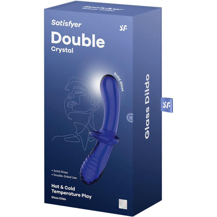 SATISFYER - DOUBLE CRYSTAL DILDO TRANSPARENT - ToysByMonk