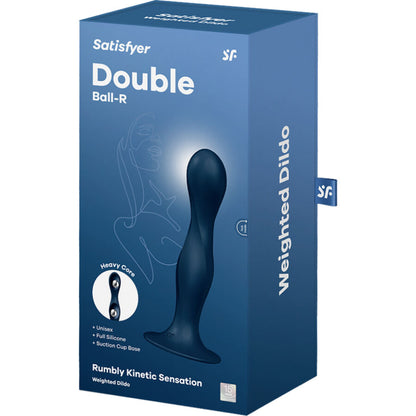 SATISFYER - DOUBLE BALL-R SILICONE DILDO GARNET - ToysByMonk