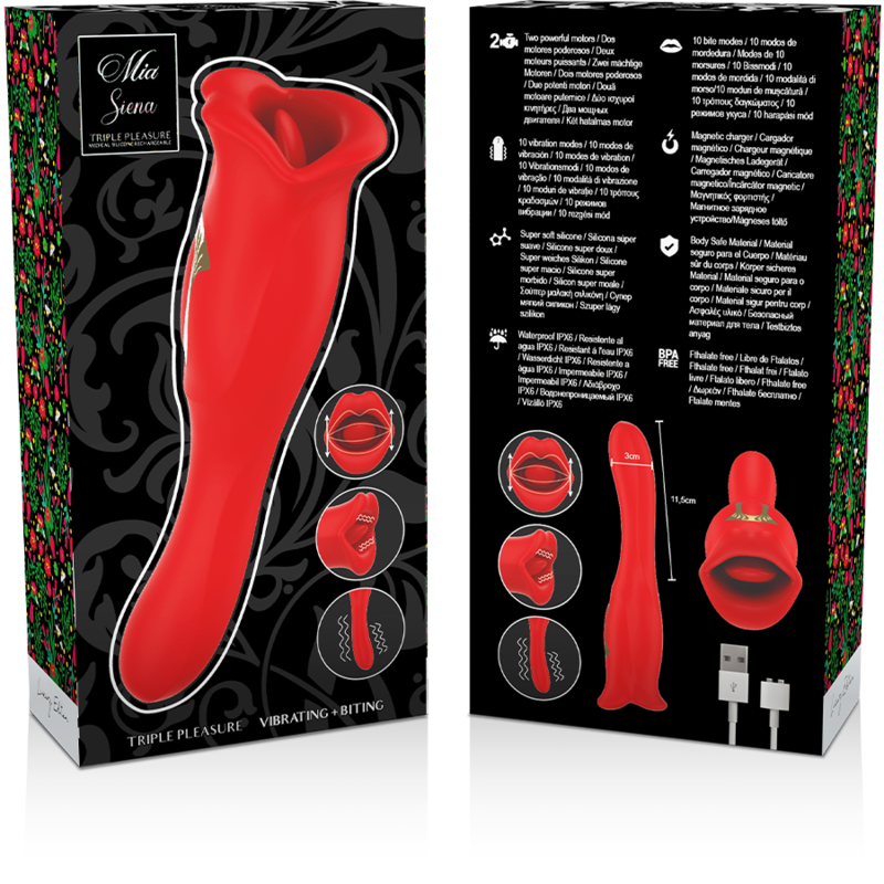 MIA - SIENA TRIPLE PLEASURE VIBRATING + BITING - ToysByMonk