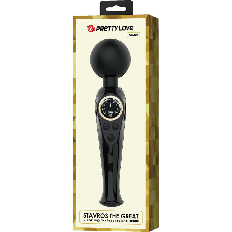 PRETTY LOVE - SKYLER VIBRATOR WAND BLACK PRETTY LOVE LED