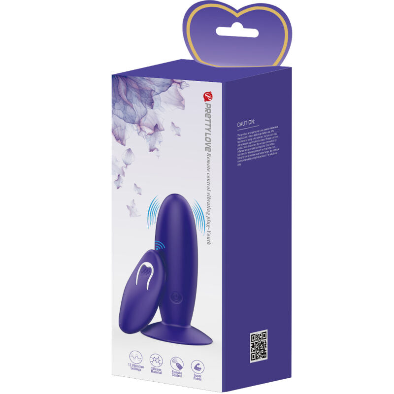 PRETTY LOVE - YOUTH PLUG ANAL VIBRATOR REMOTE CONTROL VIOLET PRETTY LOVE YOUTH