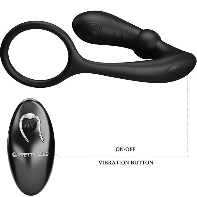 PRETTY LOVE - WARREN BLACK ANAL RING & VIBRATOR - ToysByMonk