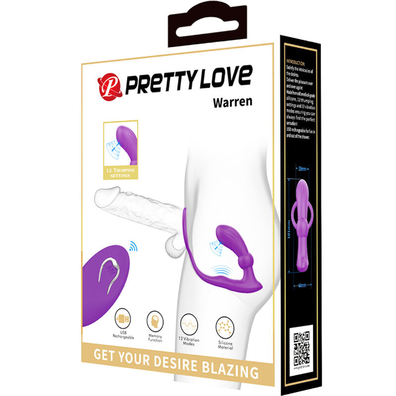 PRETTY LOVE - WARREN VIOLET ANAL RING & VIBRATOR - ToysByMonk