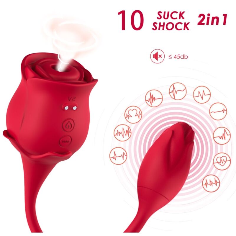 ARMONY - ROSE LICKING VIBRATING DE CLIT & VIBRATOR 10 MODES RED - ToysByMonk