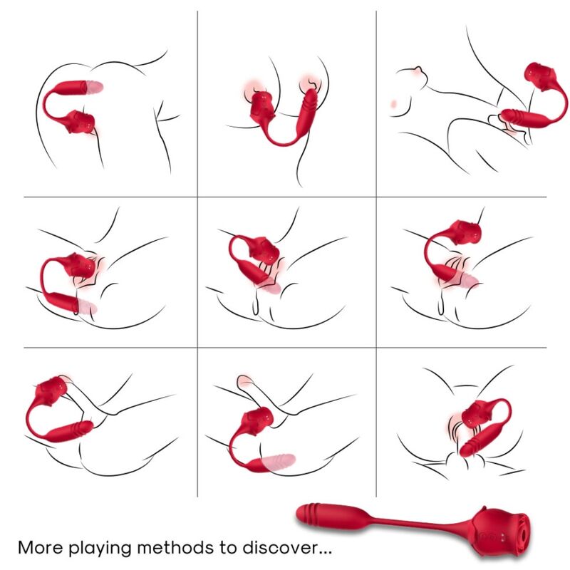 ARMONY - ROSEKNIGTH LICKING VIBRATING CLIT & VIBRATOR RED - ToysByMonk