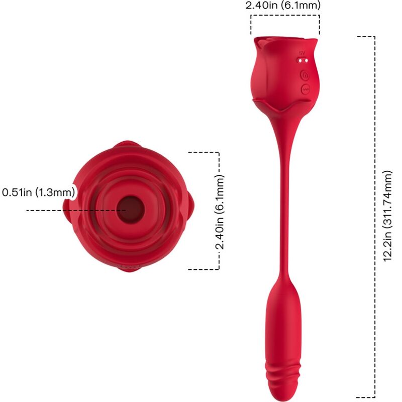 ARMONY - ROSEKNIGTH LICKING VIBRATING CLIT & VIBRATOR RED - ToysByMonk