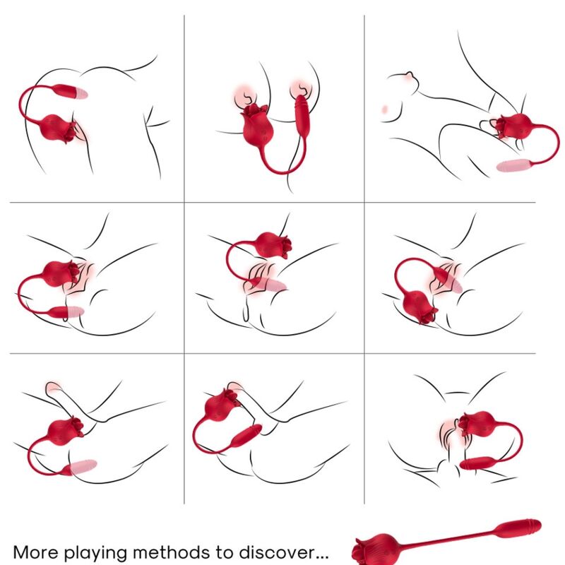 ARMONY - ROSELIP LICKING VIBRATING CLIT & VIBRATOR RED - ToysByMonk