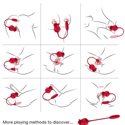 ARMONY - ROSELIP LICKING VIBRATING CLIT & VIBRATOR RED - ToysByMonk