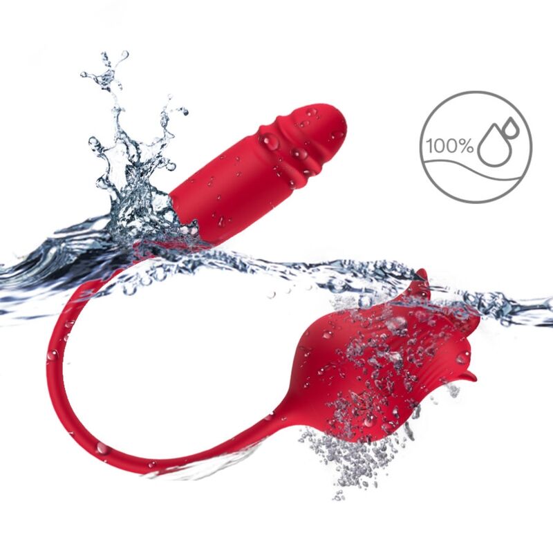 ARMONY - ROSELIP LICKING VIBRATING CLIT & VIBRATOR RED - ToysByMonk