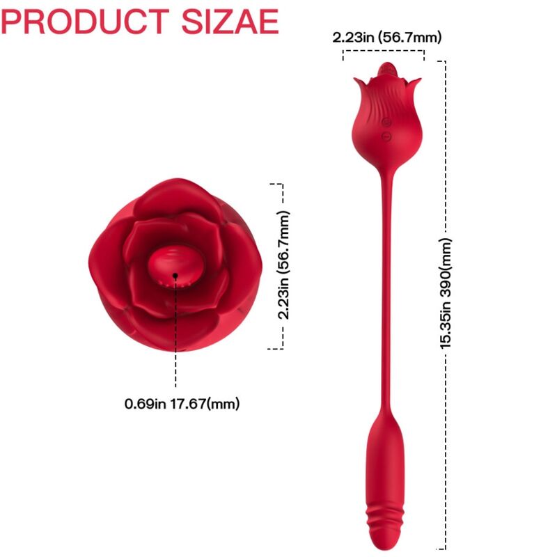ARMONY - ROSELIP LICKING VIBRATING CLIT & VIBRATOR RED - ToysByMonk