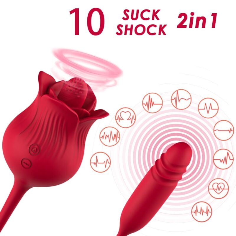 ARMONY - ROSELIP LICKING VIBRATING CLIT & VIBRATOR RED - ToysByMonk