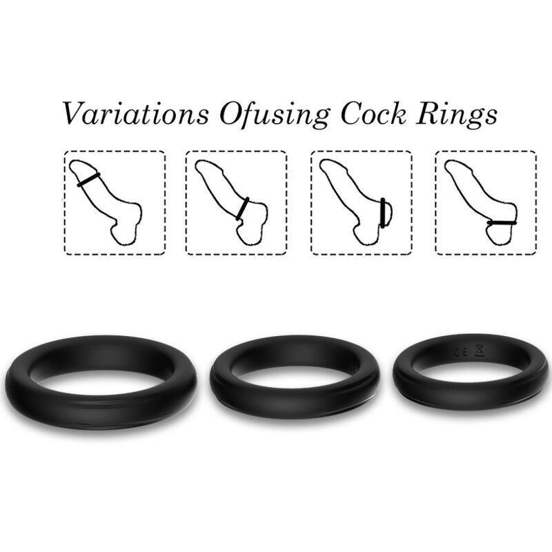 ARMONY - TRIPLE SILICONE RING BLACK - ToysByMonk