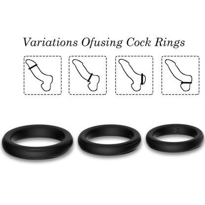 ARMONY - TRIPLE SILICONE RING BLACK - ToysByMonk
