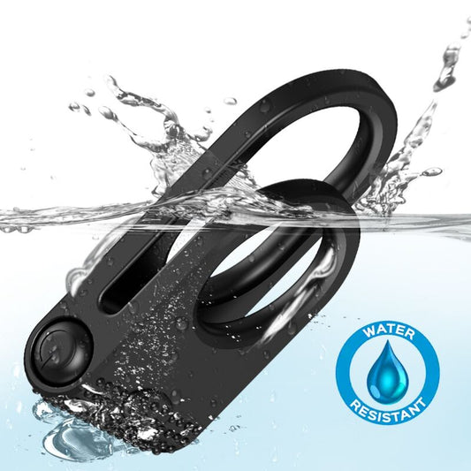 ARMONY - TWINS DOUBLE VIBRATOR RING FOR COUPLES BLACK - ToysByMonk