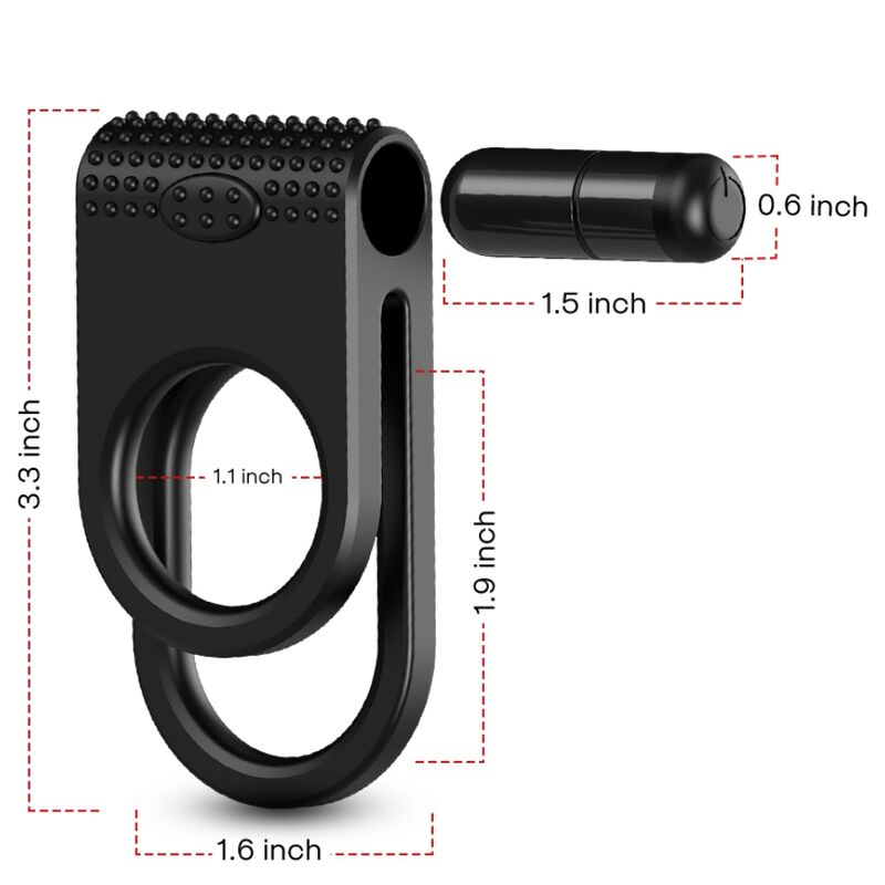 ARMONY - TWINS DOUBLE VIBRATOR RING FOR COUPLES BLACK - ToysByMonk