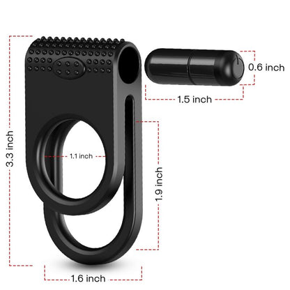 ARMONY - TWINS DOUBLE VIBRATOR RING FOR COUPLES BLACK - ToysByMonk