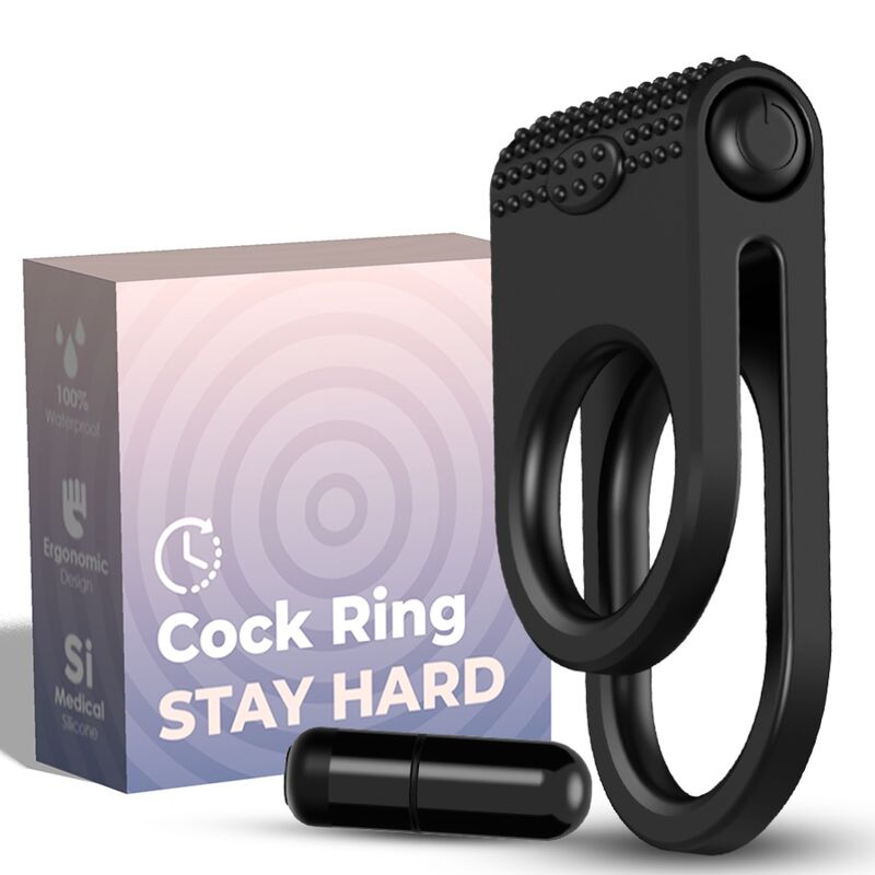 ARMONY - TWINS DOUBLE VIBRATOR RING FOR COUPLES BLACK - ToysByMonk